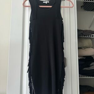 Lucy Paris Black Fringe Mini Dress